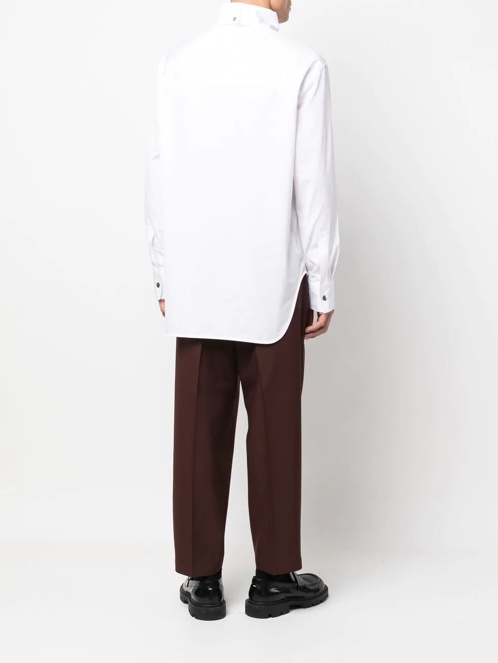 stand-up collar long-sleeve shirt - 3