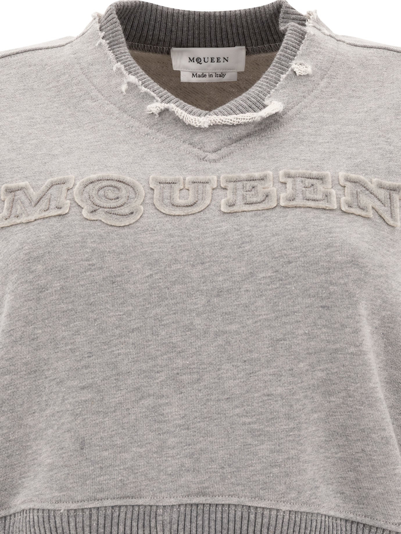 Alexander Mcqueen Cropped Sweatshirt With Mcqueen Logo - 3
