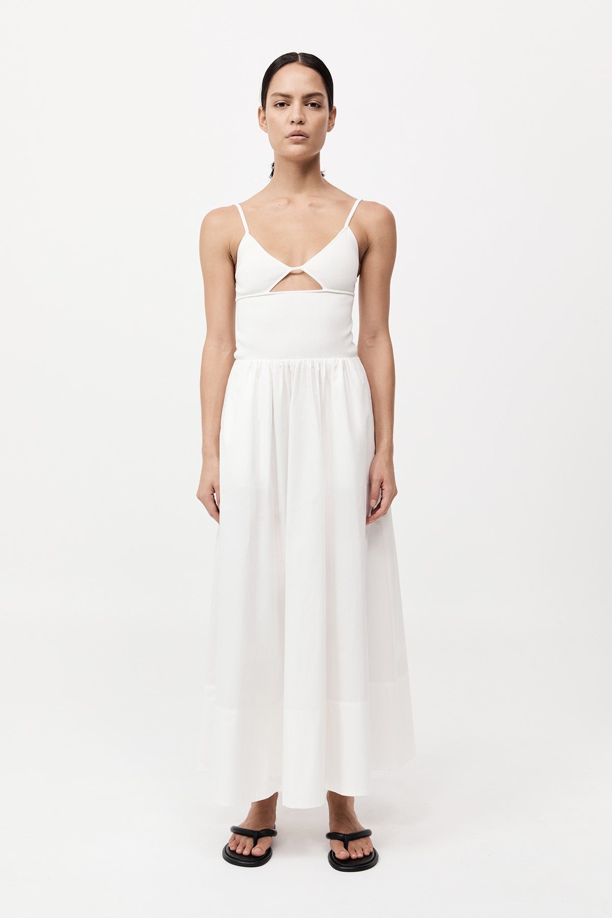 Knit Cami Dress - White - 2