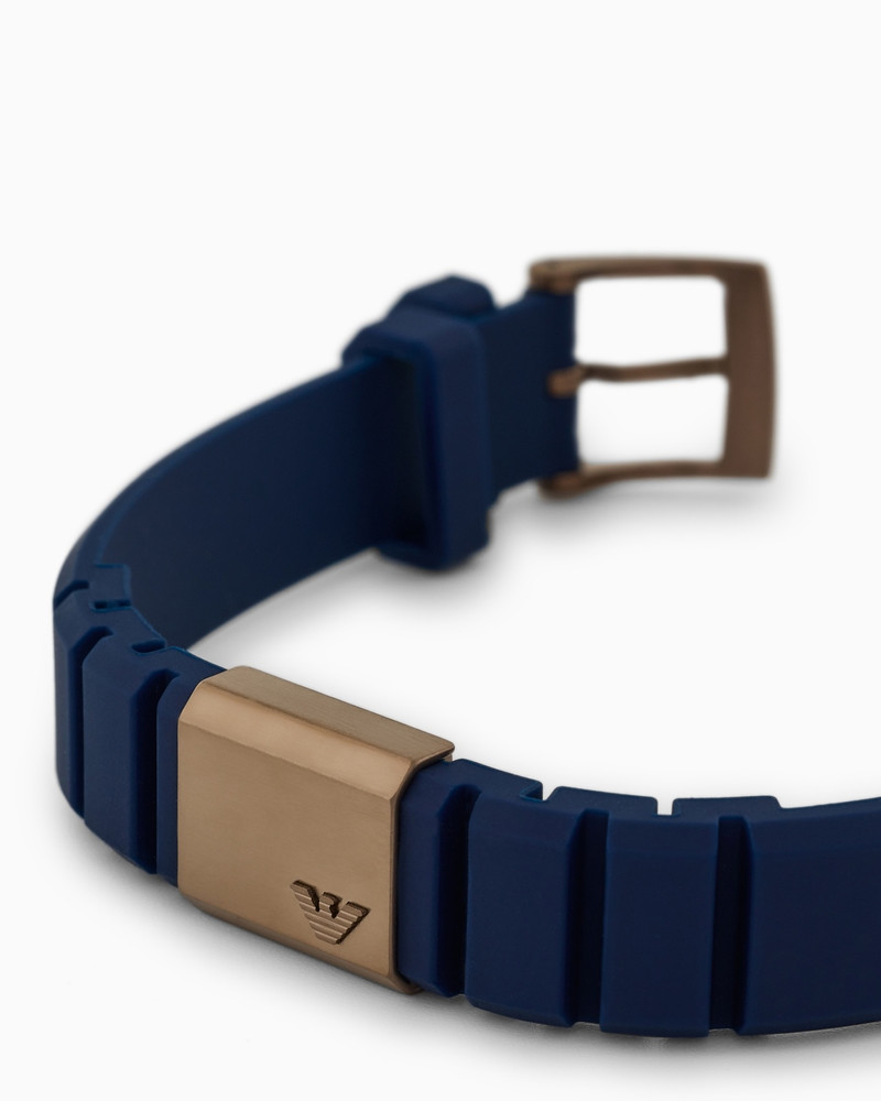 STAINLESS STEEL AND BLUE SILICONE ID BRACELET 3