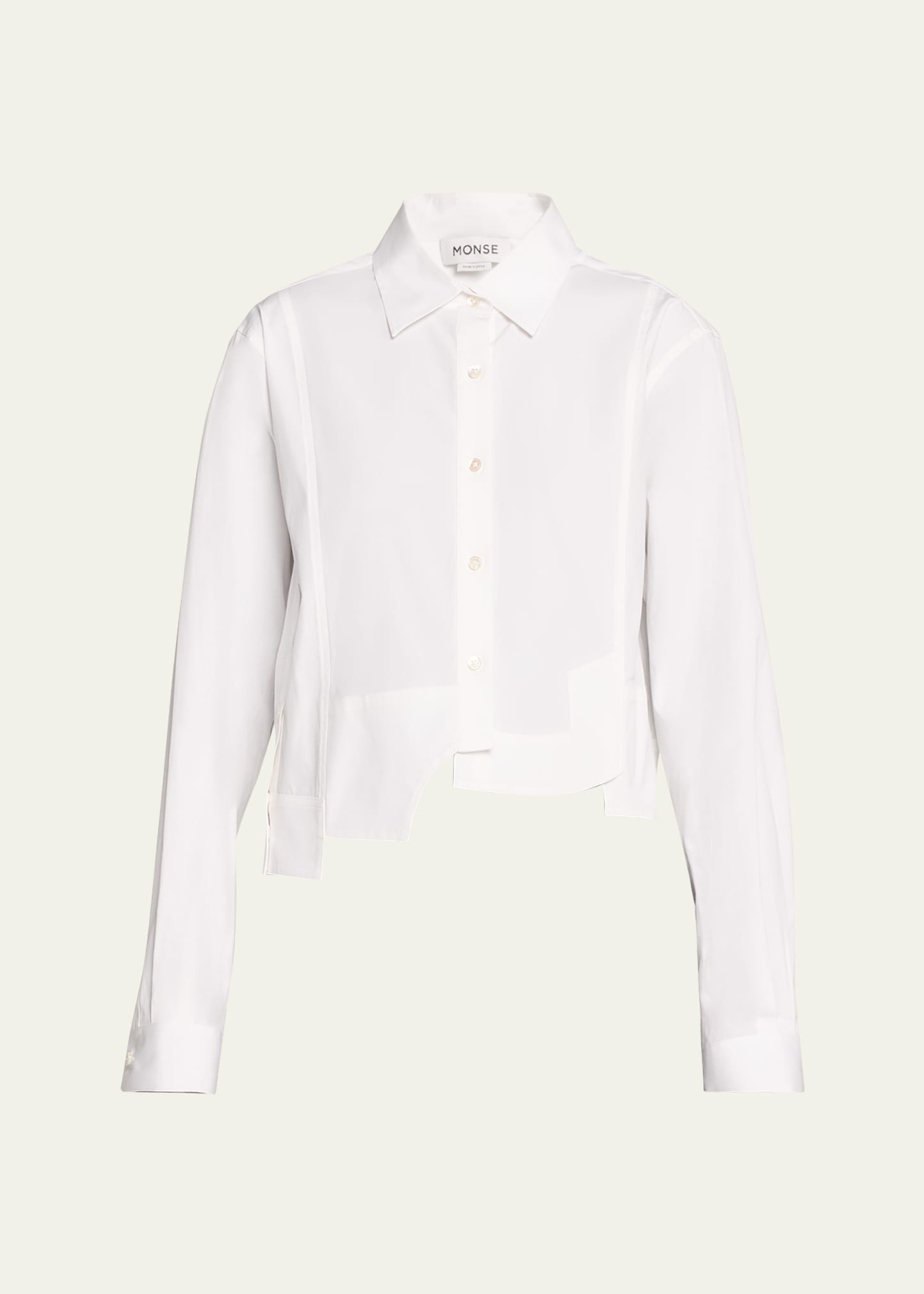 Deconstructed Cropped Button Down Top - 1