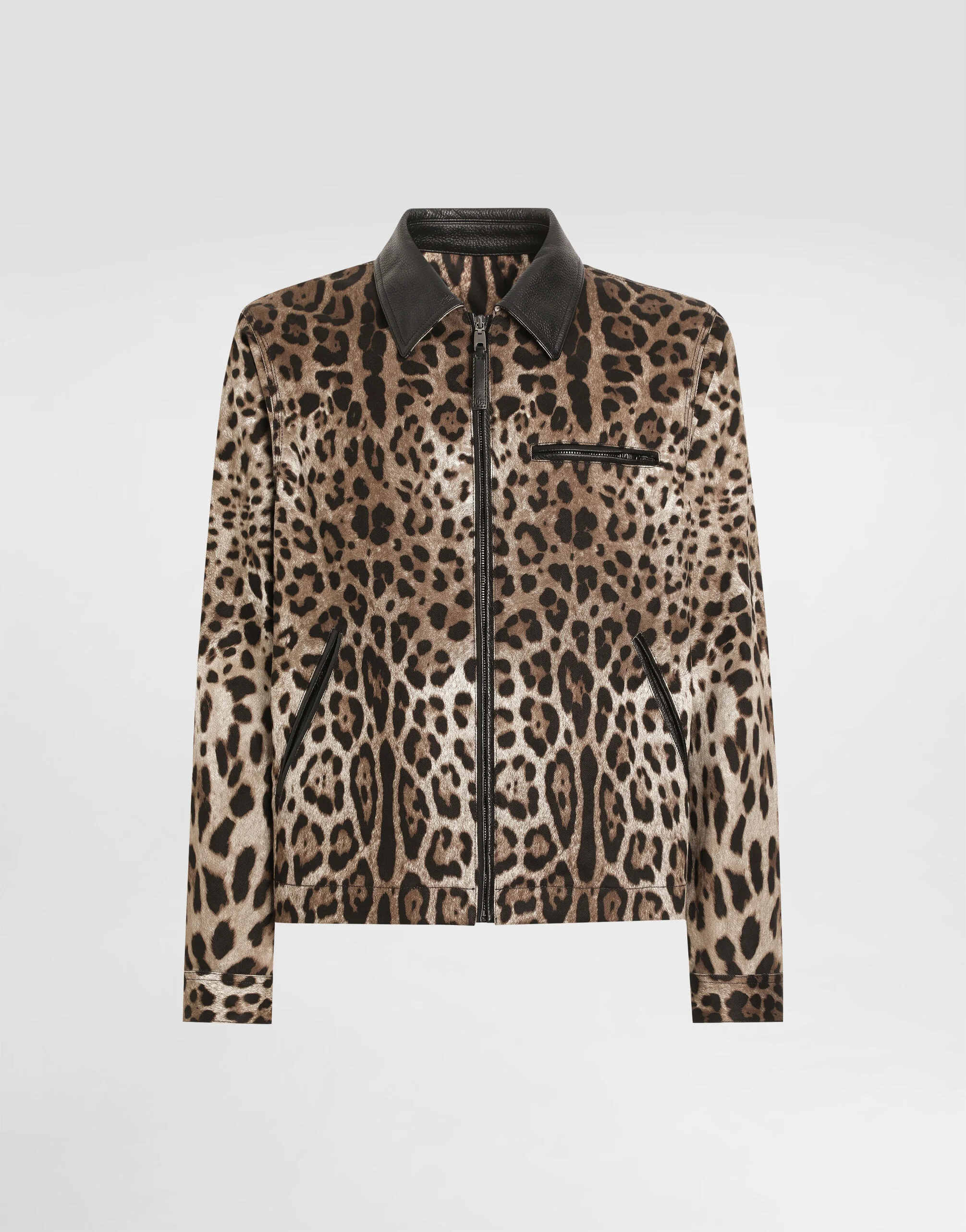 Cotton leopard-print jacket with tag - 1