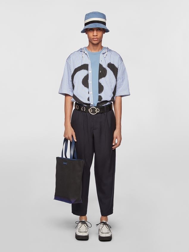 PALE BLUE COTTON JERSEY T-SHIRT - 5