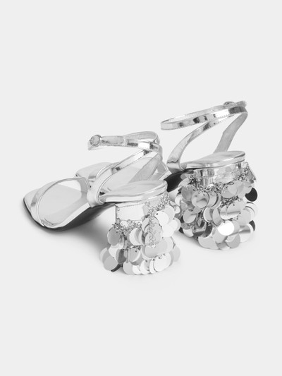 Paco Rabanne SILVER SANDALS WITH SPARKLE DISCS HEELS outlook