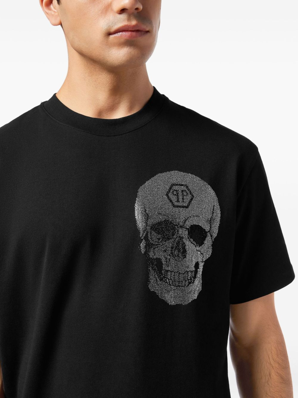 crystal-embellish cotton T-shirt - 4