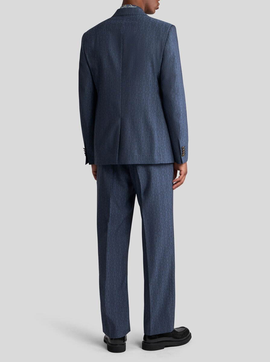 DUAL-MATERIAL DOUBLE-BREASTED BLAZER - 4