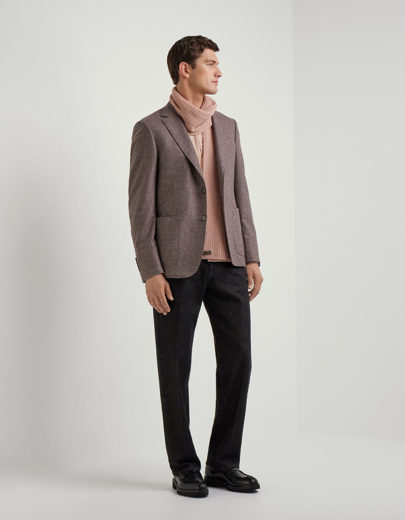 Canali BLACK REGULAR FIT MIXED FABRIC DENIM BOOTCUT PANTS outlook