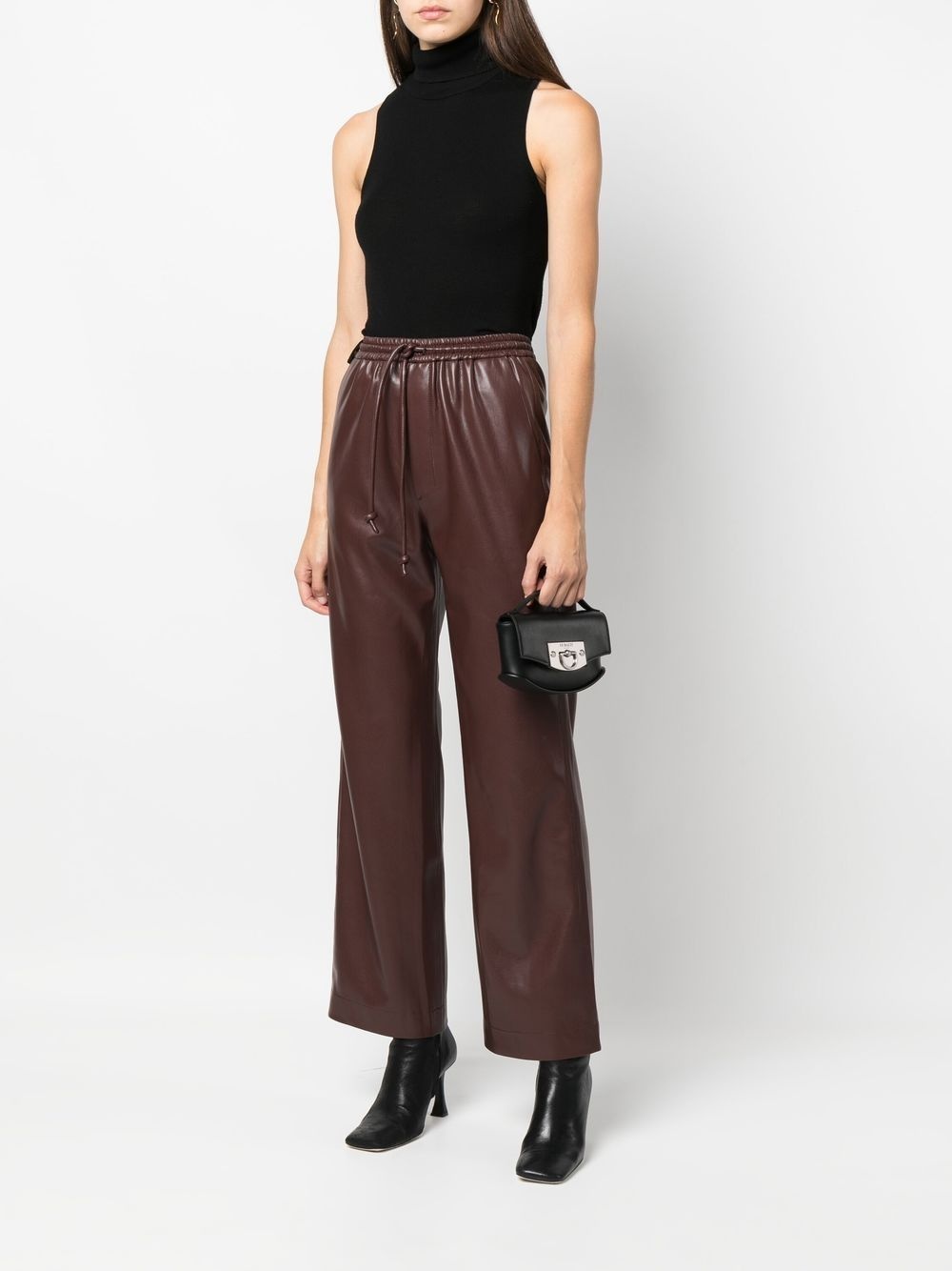 flip-lock leather shoulder bag - 2