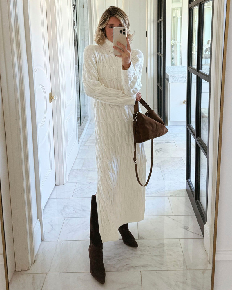 Splendid x @Cellajaneblog Cable Sweater Dress 1
