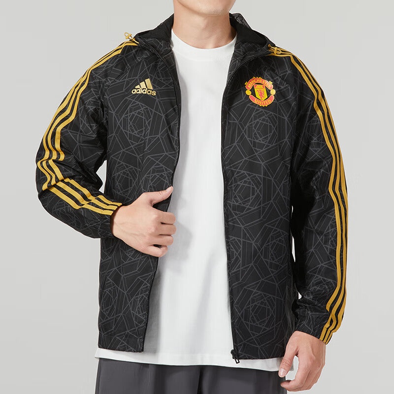 adidas Manchester United DNA Windbreaker Jackets 'Black Yellow' IA8526 - 2
