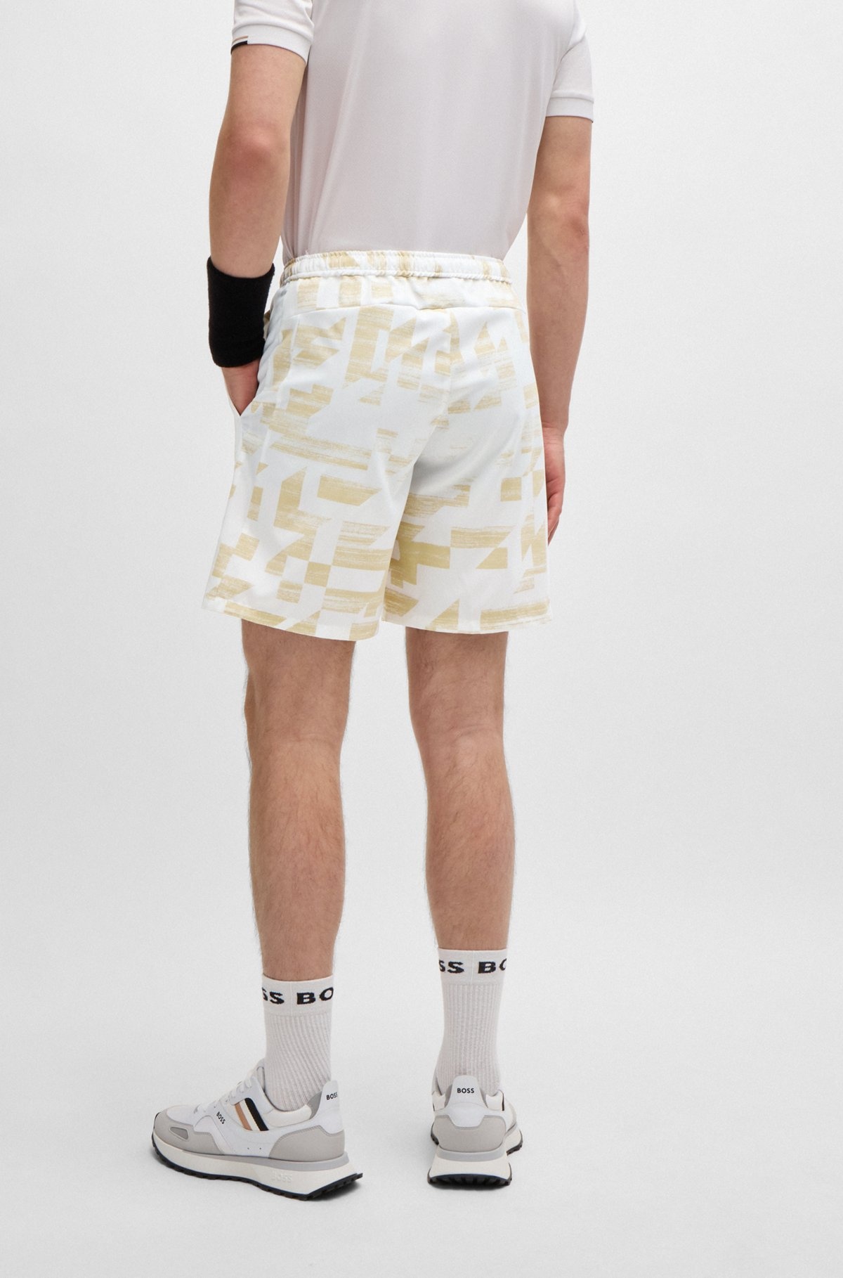 BOSS X MATTEO BERRETTINI WATER-REPELLENT SHORTS WITH LOGO PRINT - 4
