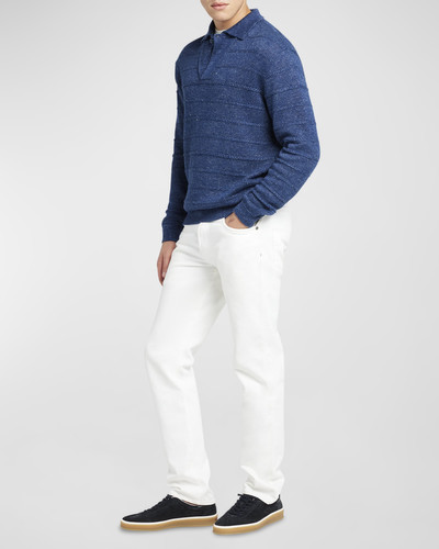 Loro Piana Men's Shibumi Linen-Cotton Polo Sweater outlook