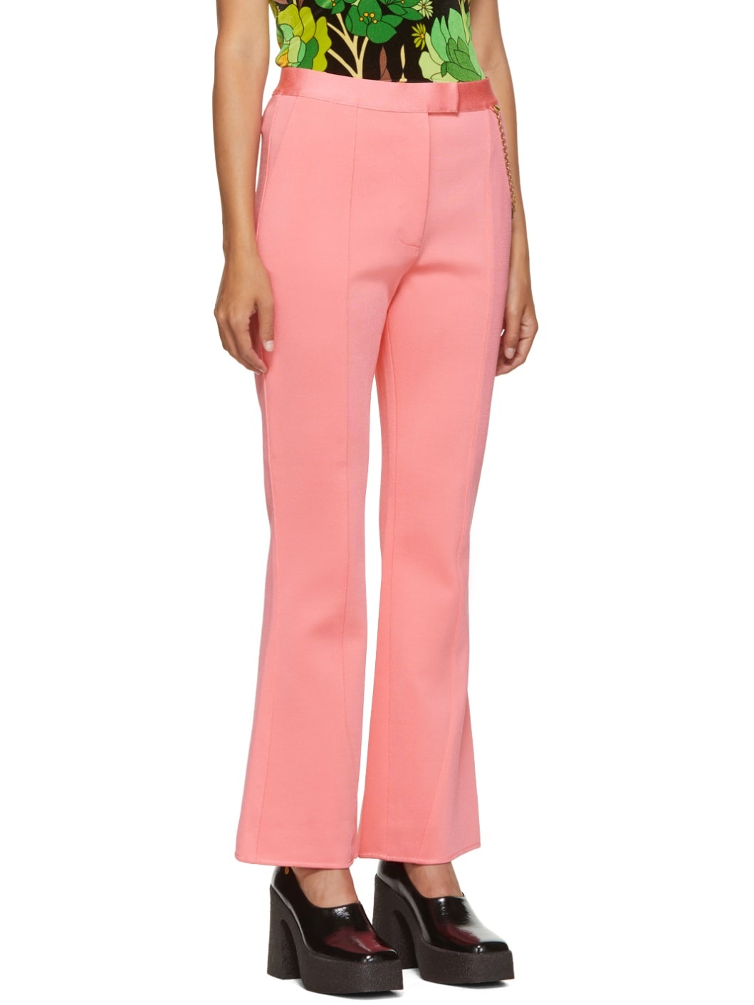 Pink Chain Flared Trousers - 2