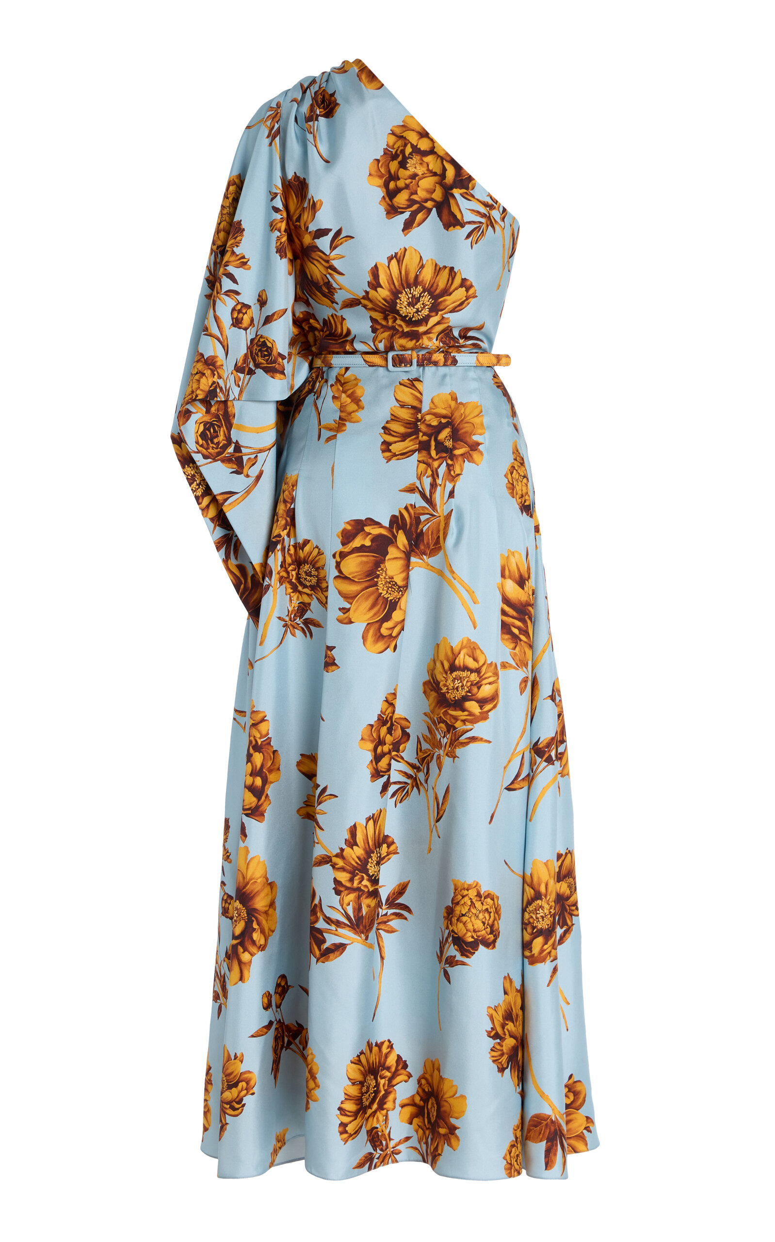 Asymmetric Printed Silk Maxi Dress multi - 5