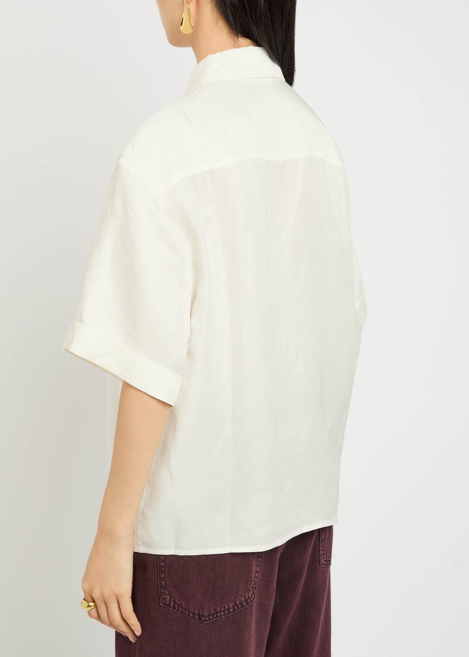 Anine Bing Coco Rayon and Linen-blend Shirt - 3