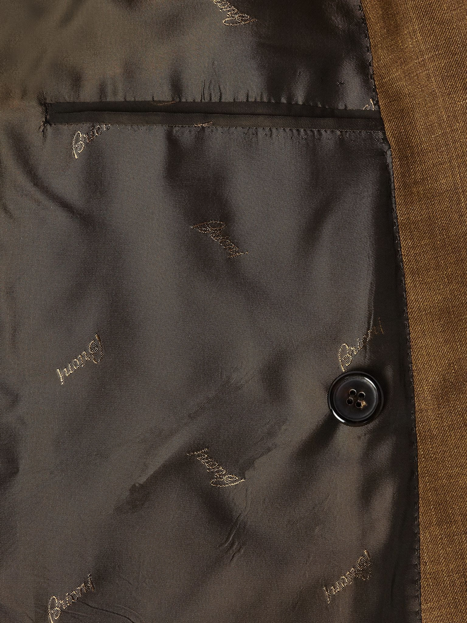 Amalfi Slim-Fit Double-Breasted Silk, Cashmere and Linen-Blend Blazer Brown - 5