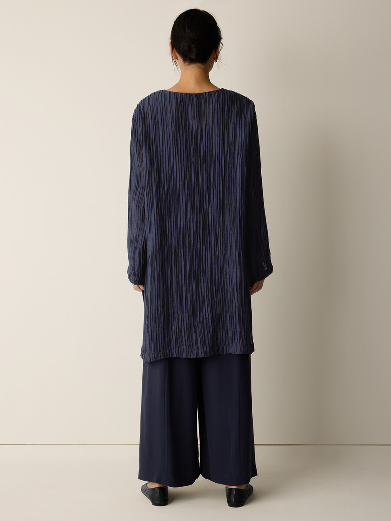 Crinkle Shimmer Round Neck Jacket 4