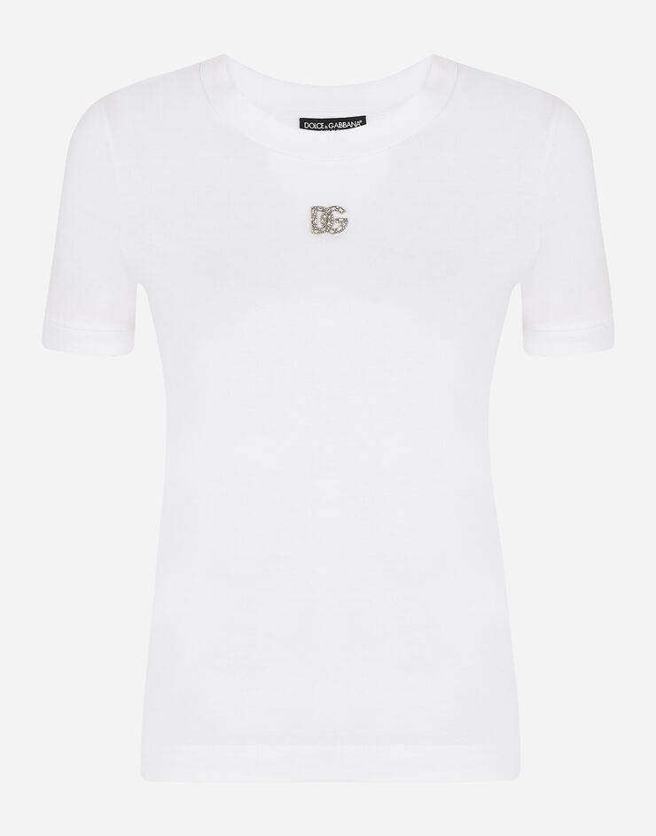 Jersey T-shirt with crystal DG embellishment - 3