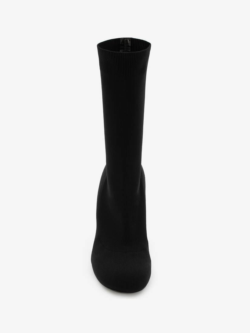 Arc Knit Boot in Black/silver - 4