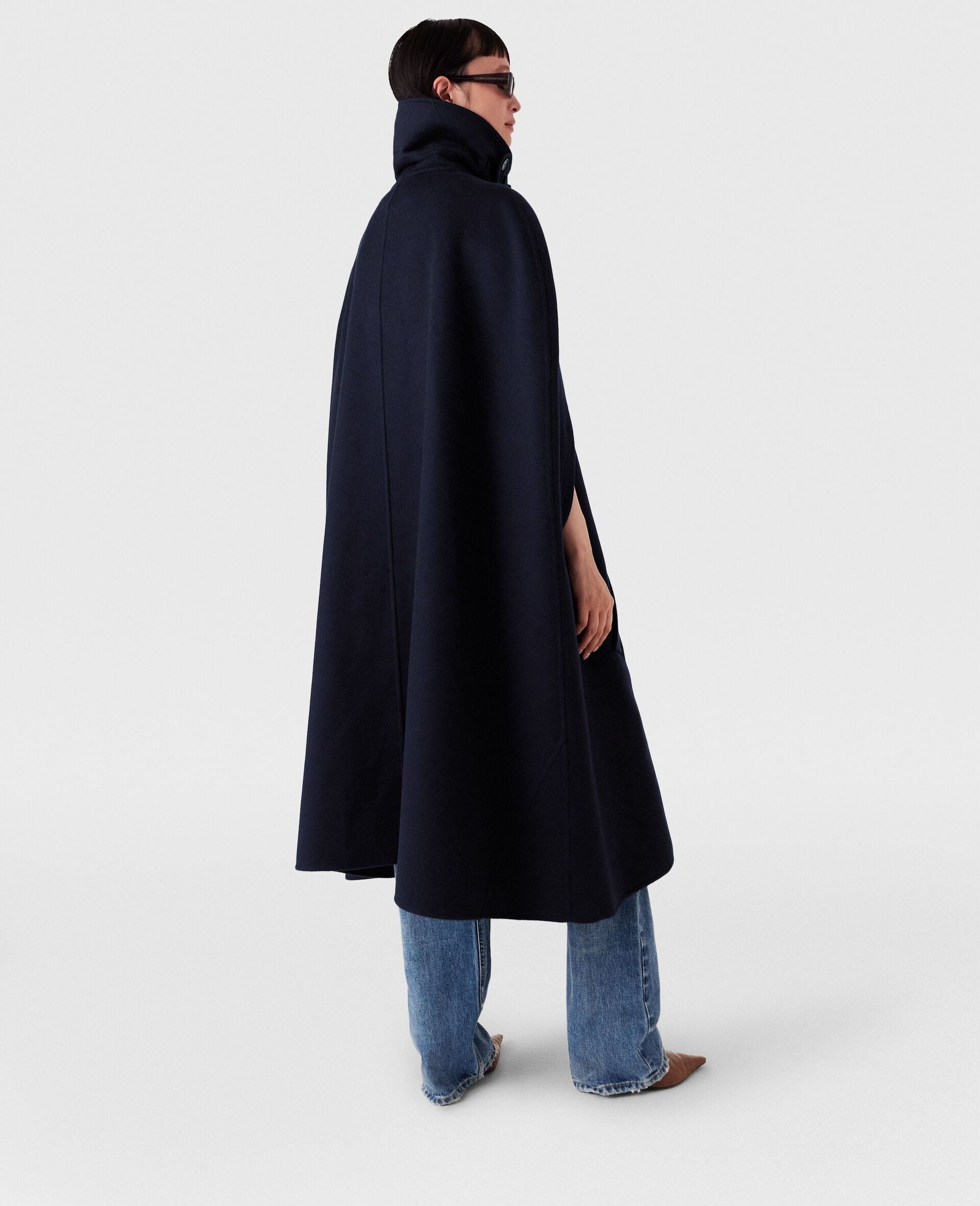 High-Neck Button-Up Cape - 4