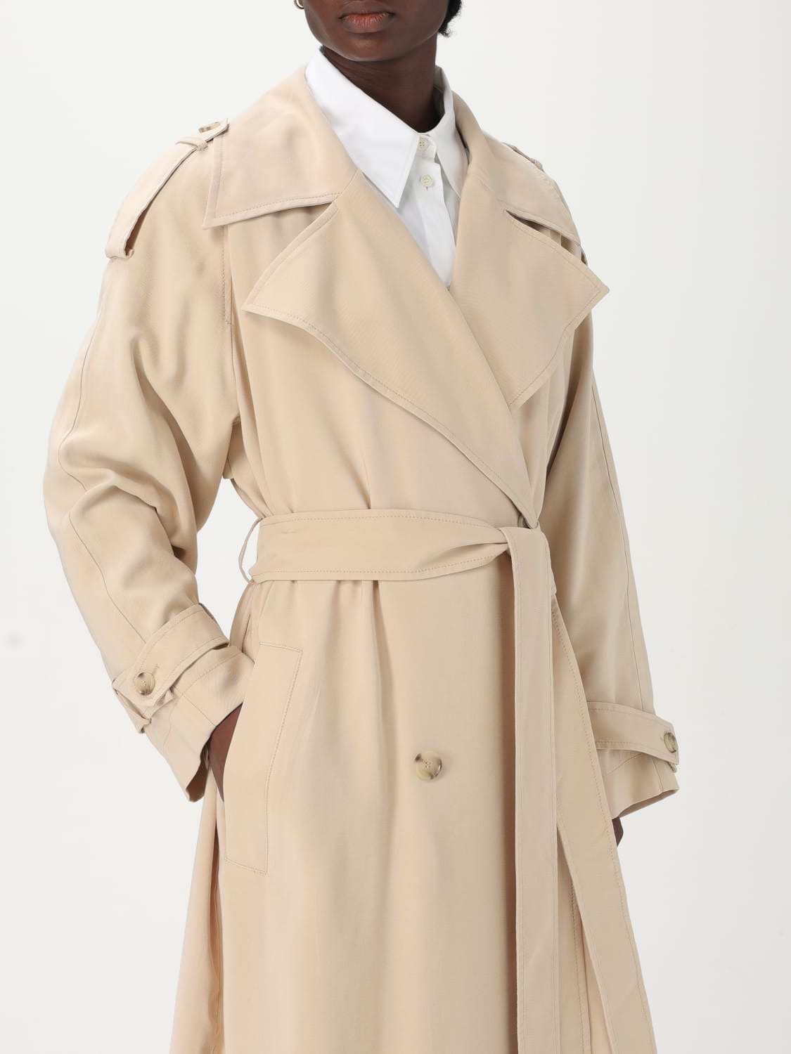 Boss double-breasted viscose blend trench coat - 4