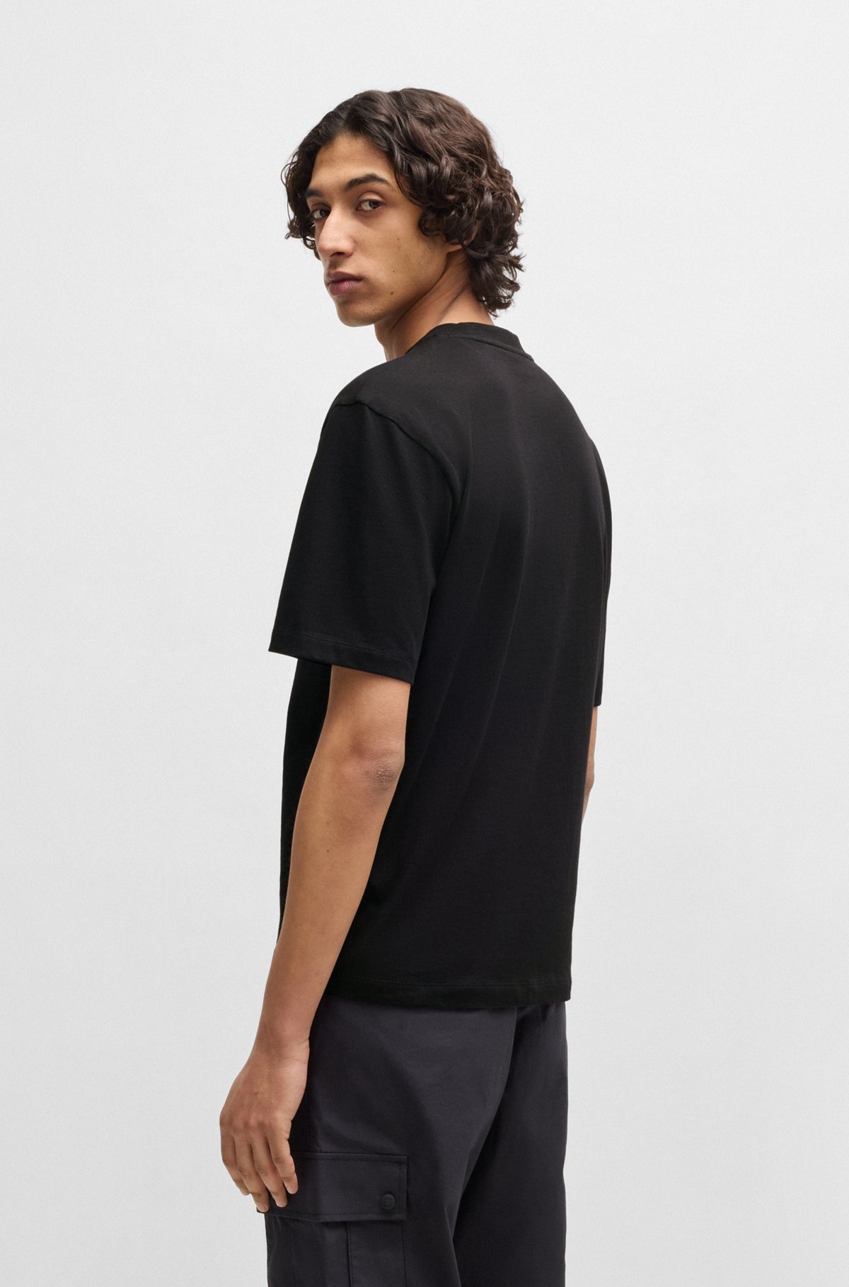 HUGO X RB COTTON-JERSEY T-SHIRT WITH CARBON STEALTH LOGO - 5