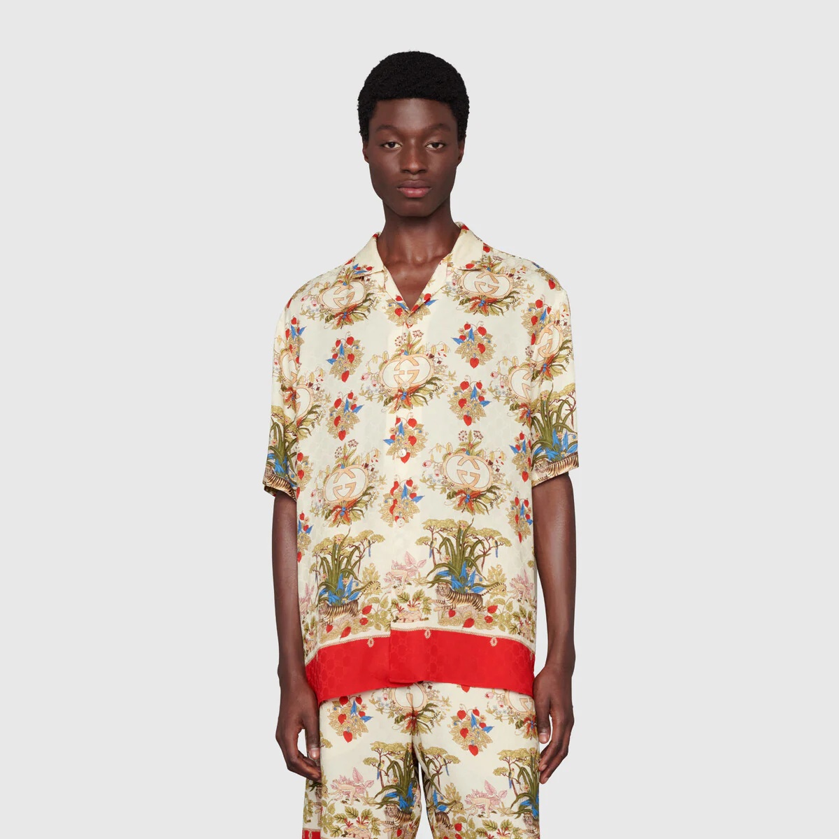 Gucci 100 floral print bowling shirt - 3