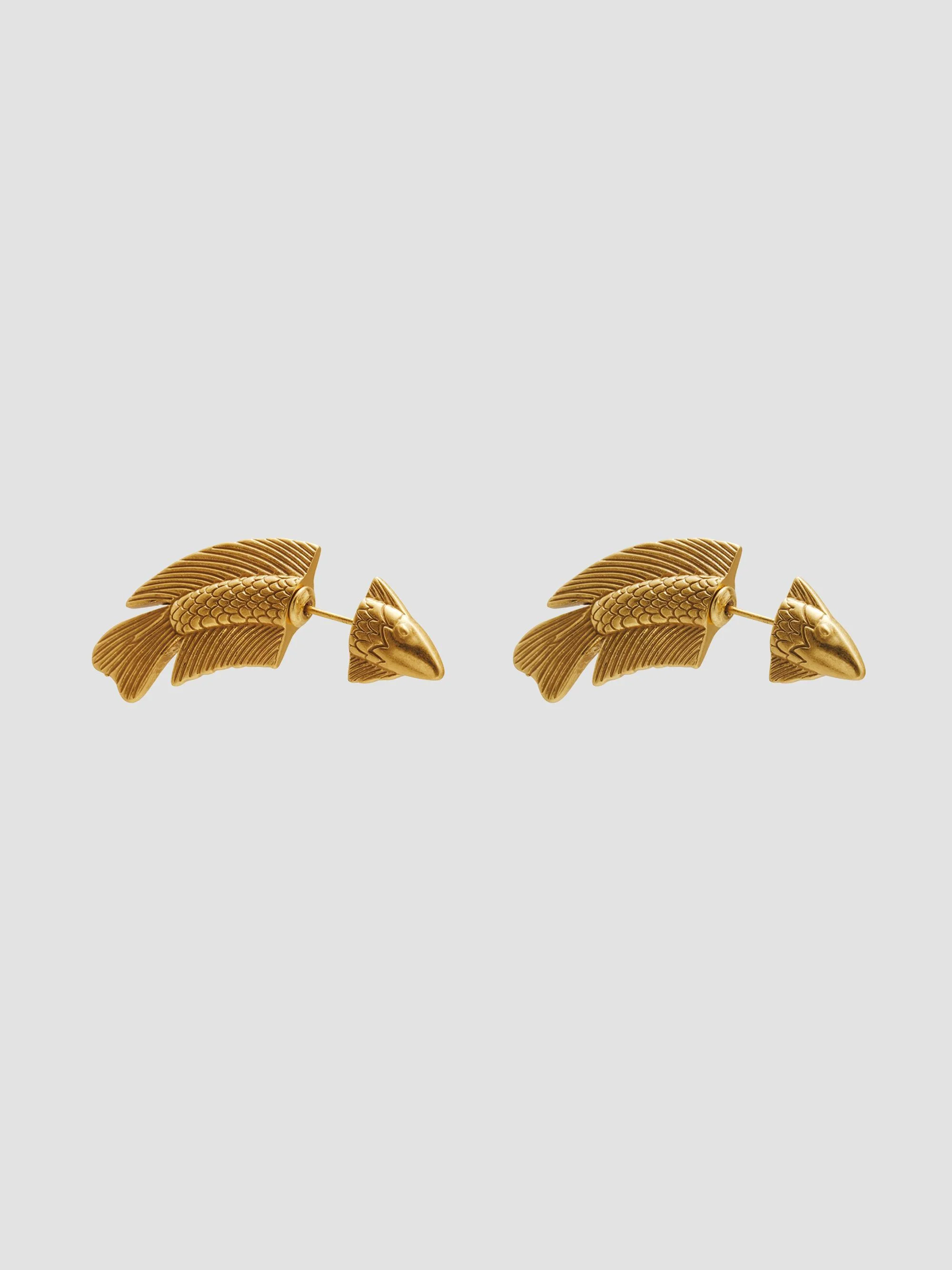 Women's Neemo Goldtone Fish Drop Earrings - Antique Brass - 1