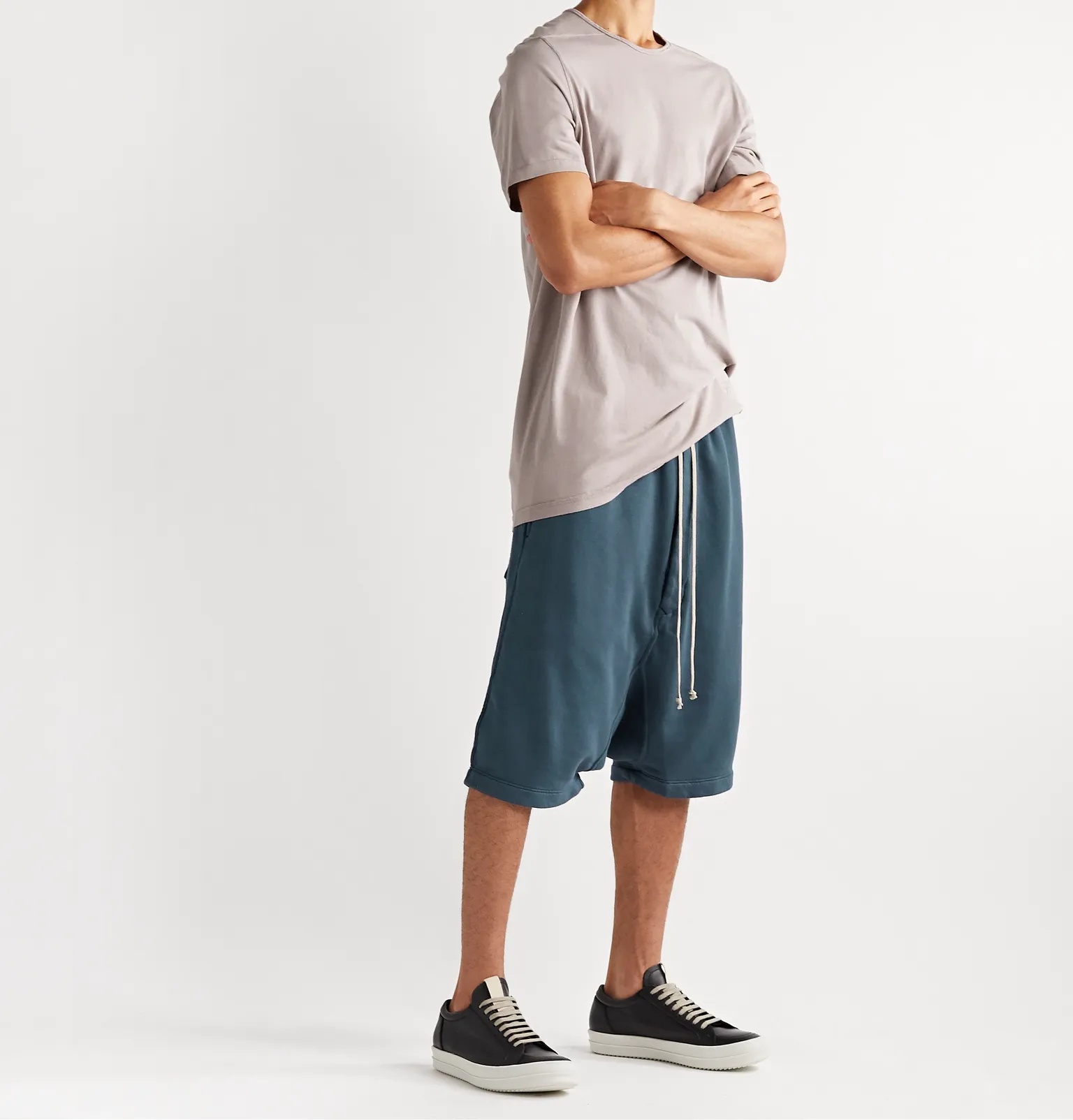 DRKSHDW Pods Fleece-Back Cotton-Jersey Drawstring Shorts - 7