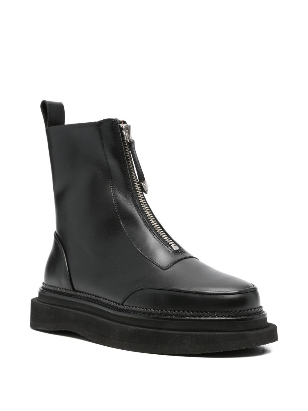 zip-front embellished boots - 2