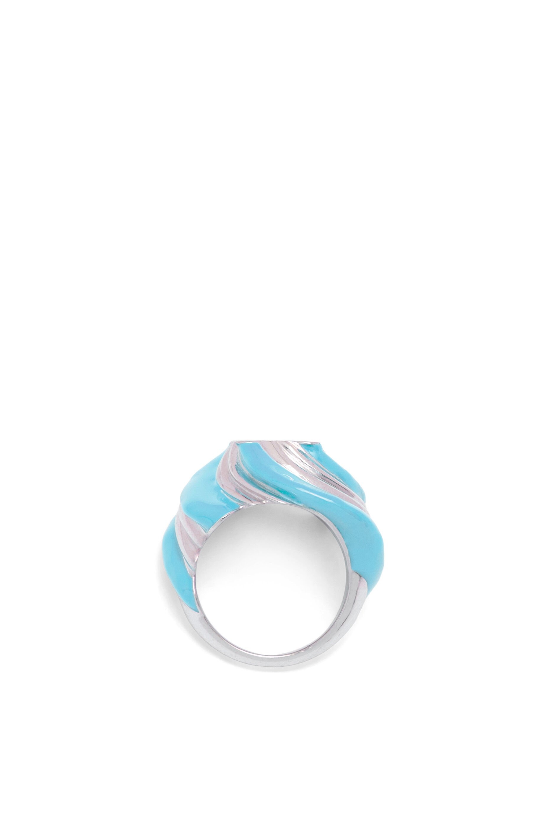 Twisted Anagram ring in sterling silver and enamel - 4
