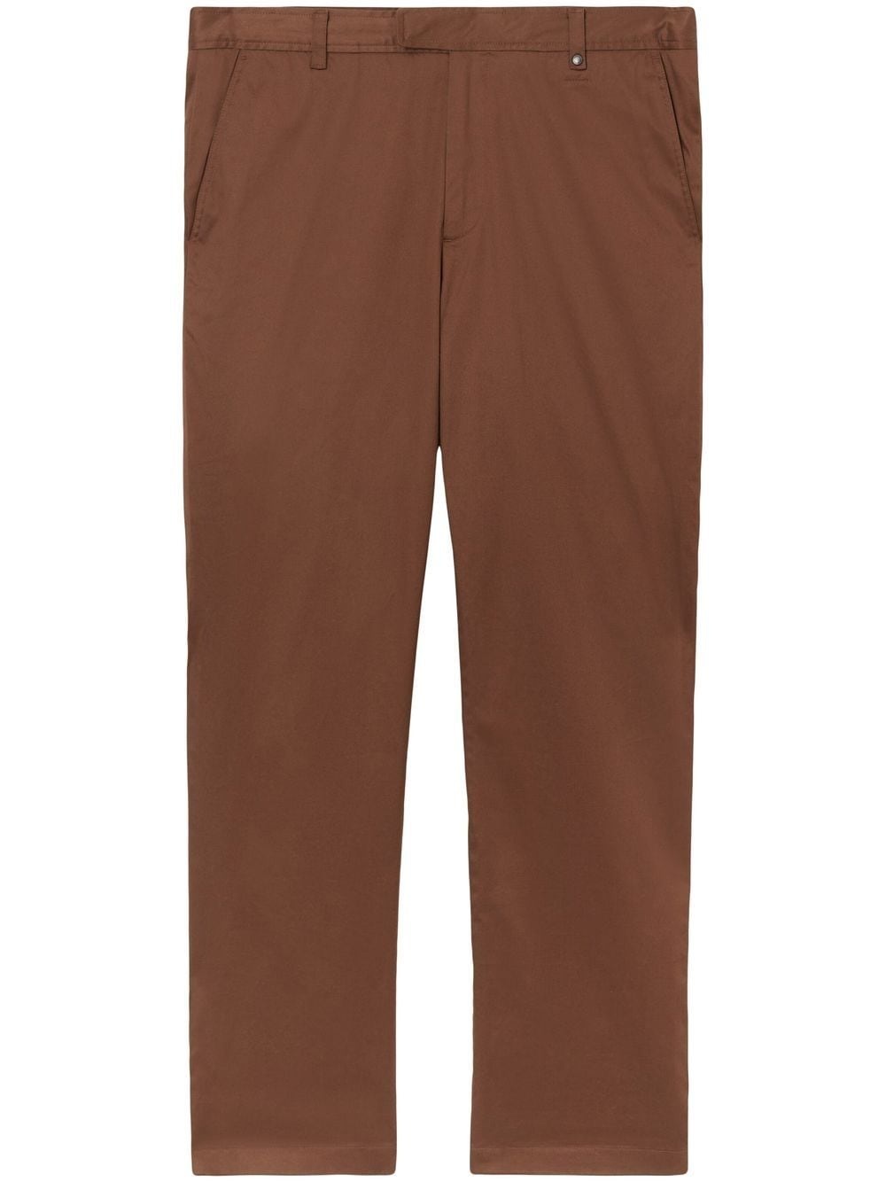 embroidered-logo straight-leg chinos - 1