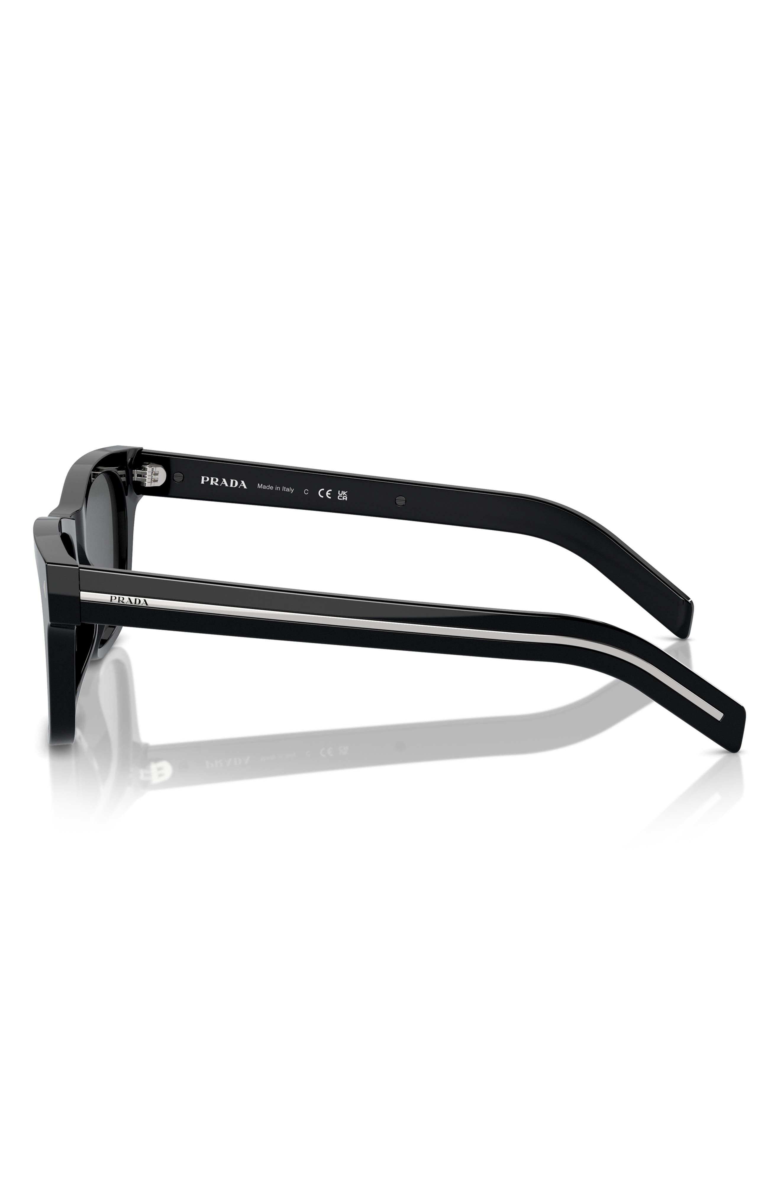 Prada 54mm Rectangular Sunglasses in Black at Nordstrom - 5