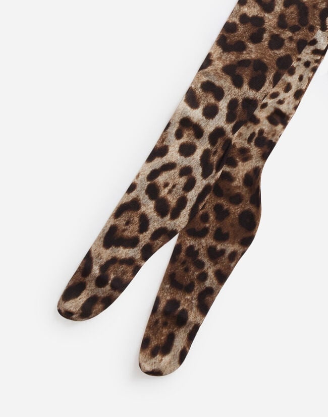 Leopard-print tulle tights - 2