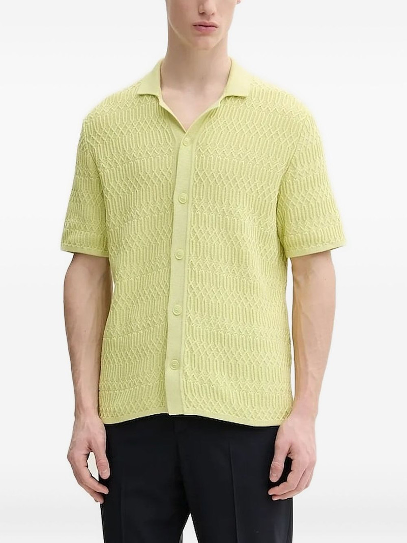 textured buttoned polo shirt 1