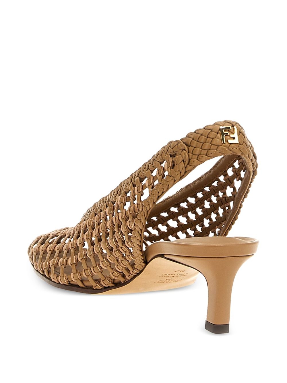 46mm woven slingback pumps - 3