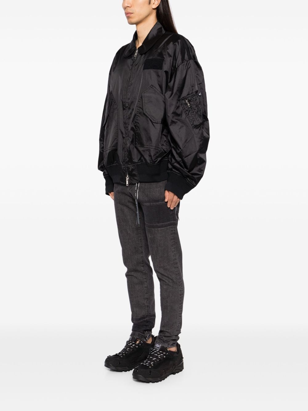 logo-embroidered shirt jacket - 3