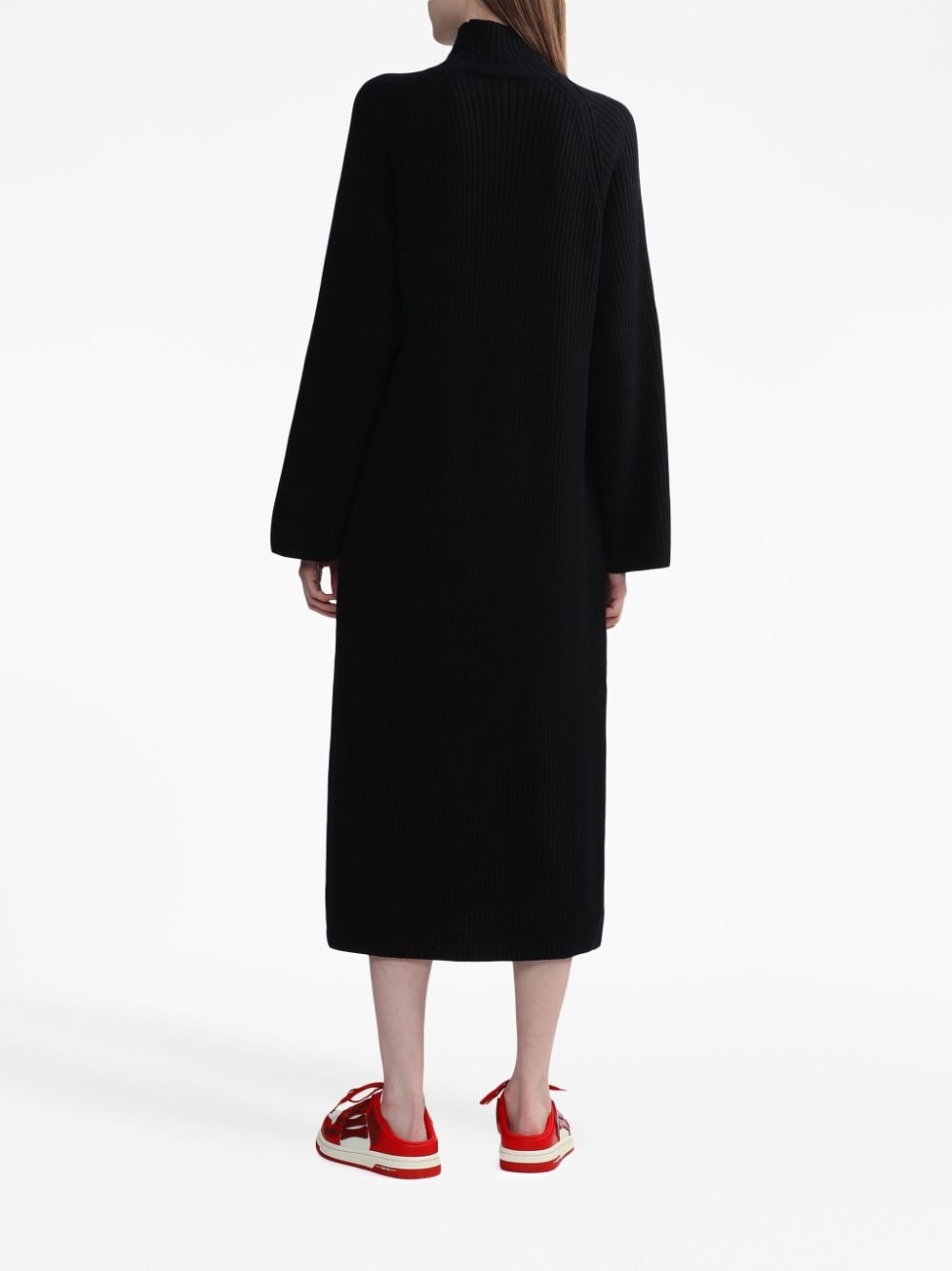 high-neck ribbed dress - 4
