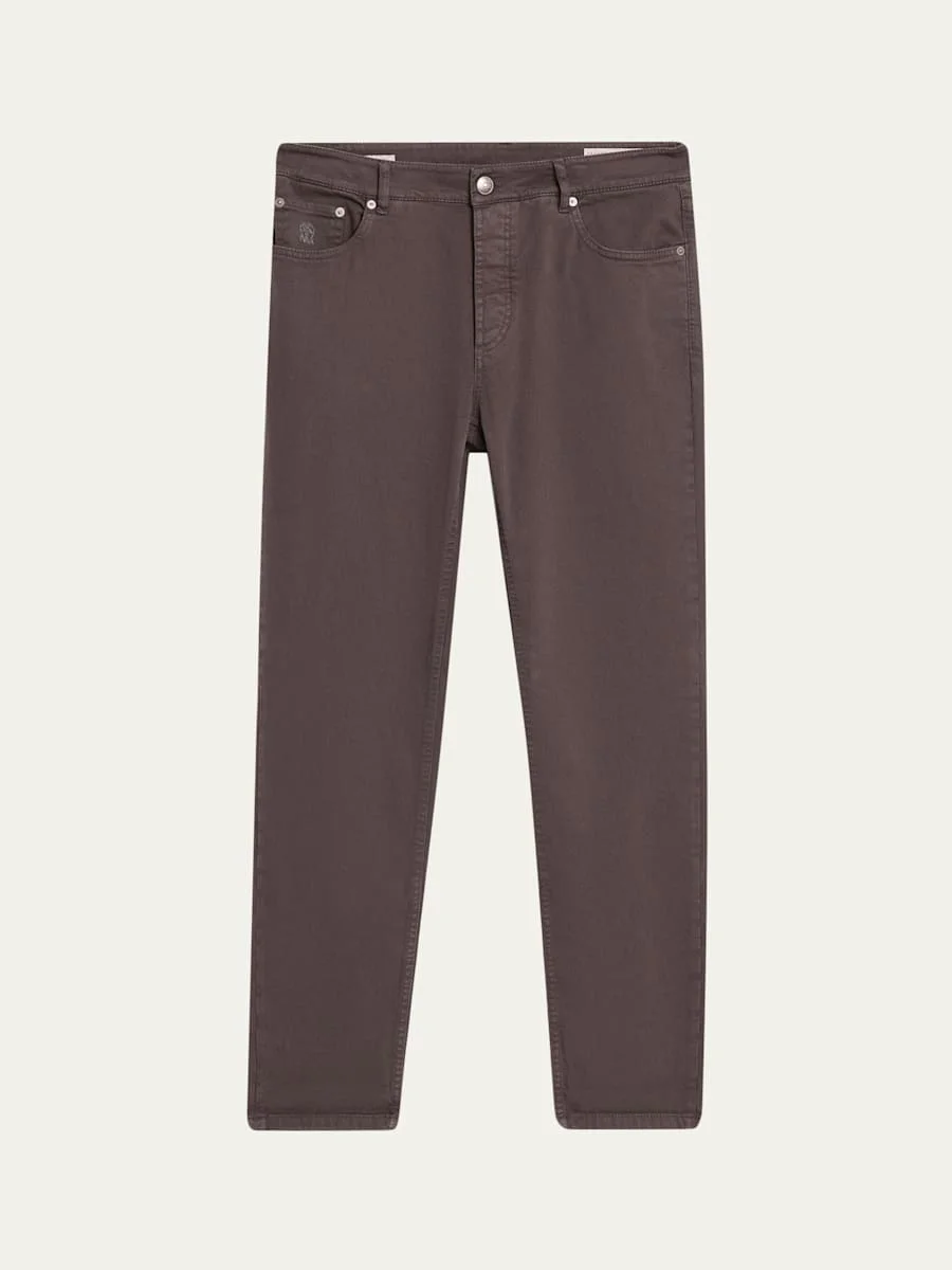 Men's Dyed Denim Slim-Straight Leg Five-Pocket Pants - 1