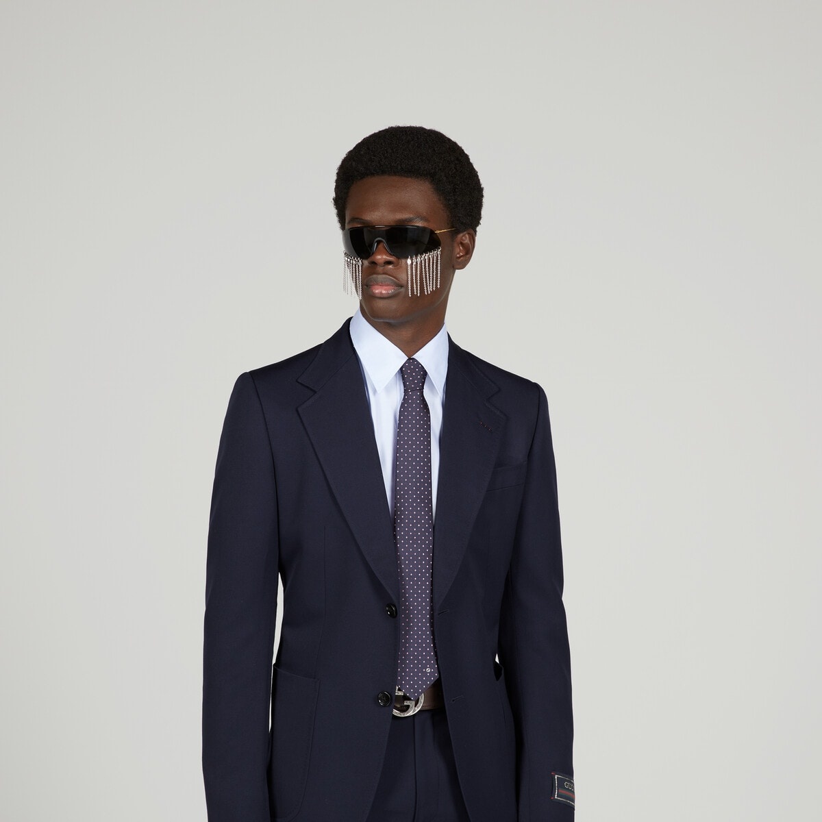 Polka-dot rhombus silk jacquard tie - 3