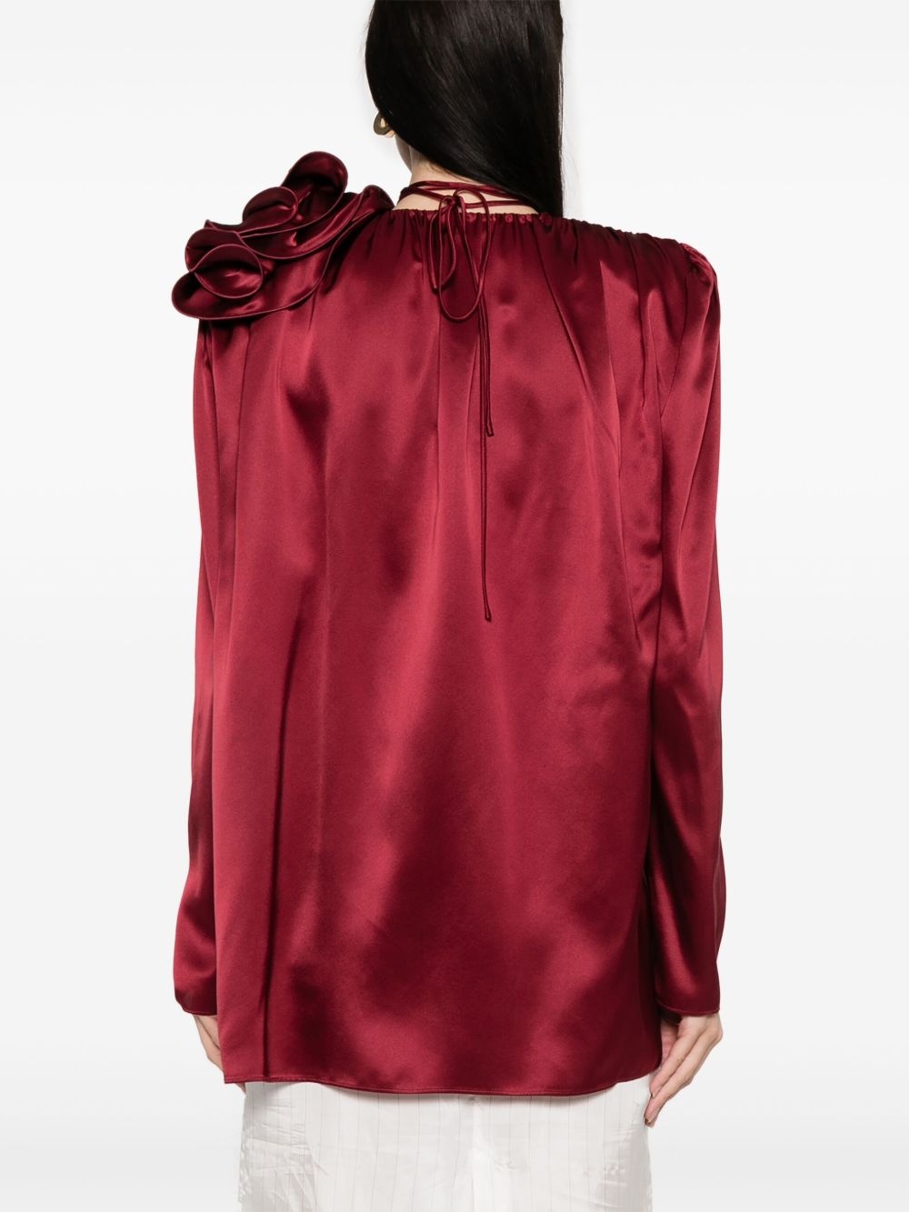 silk flower blouse - 4