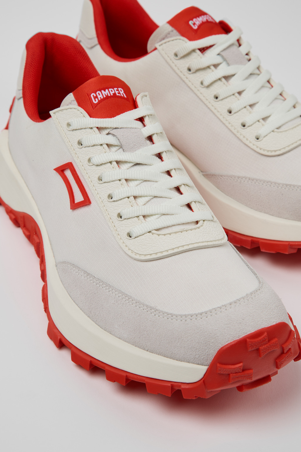 White Recycled PET and Nubuck Sneakers for Men. - 6