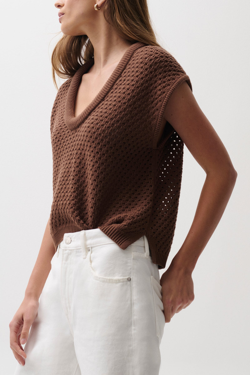 PISTOLA BECK OPEN KNIT SWEATER - JAVA outlook