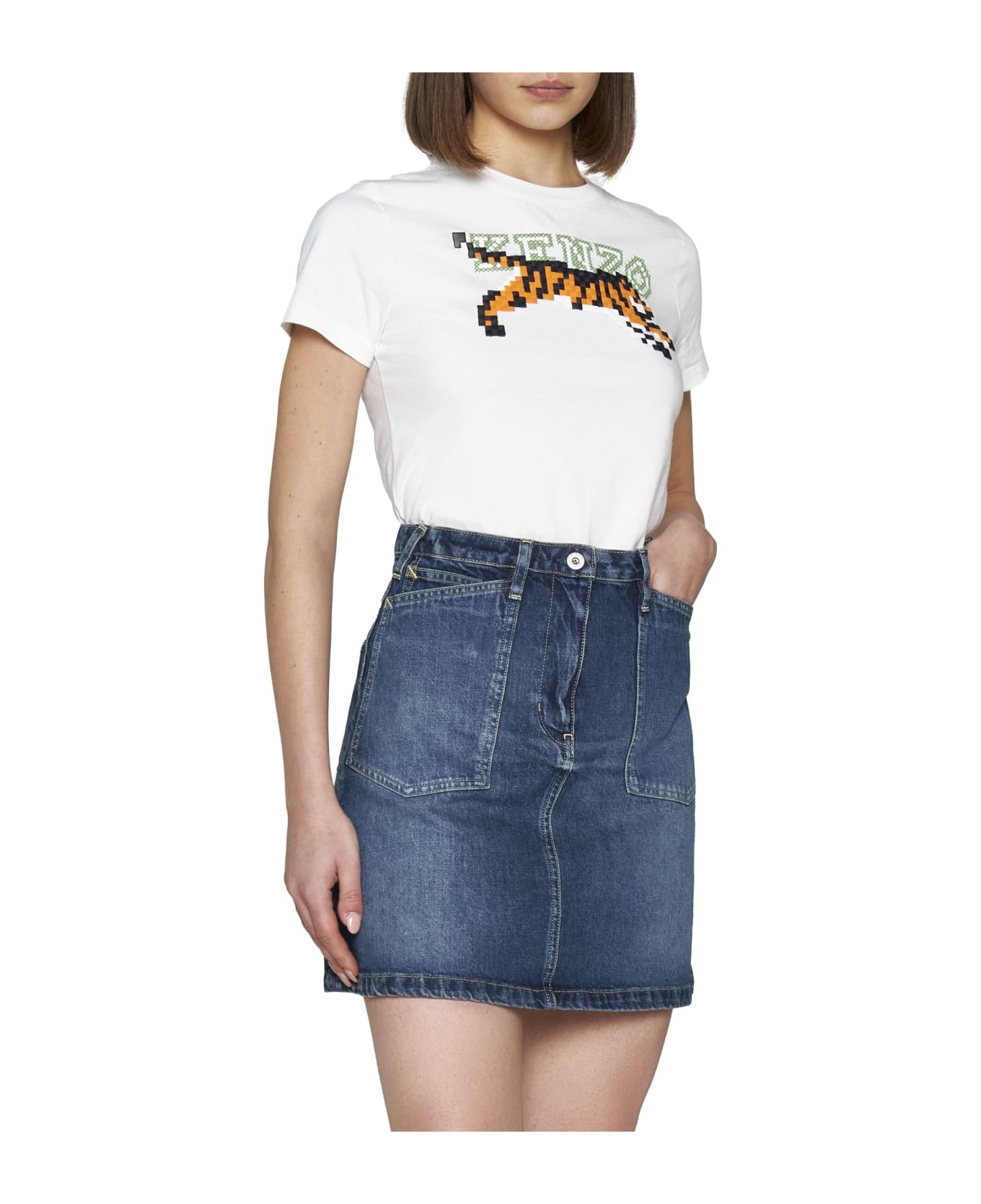Denim Mini Skirt - 2
