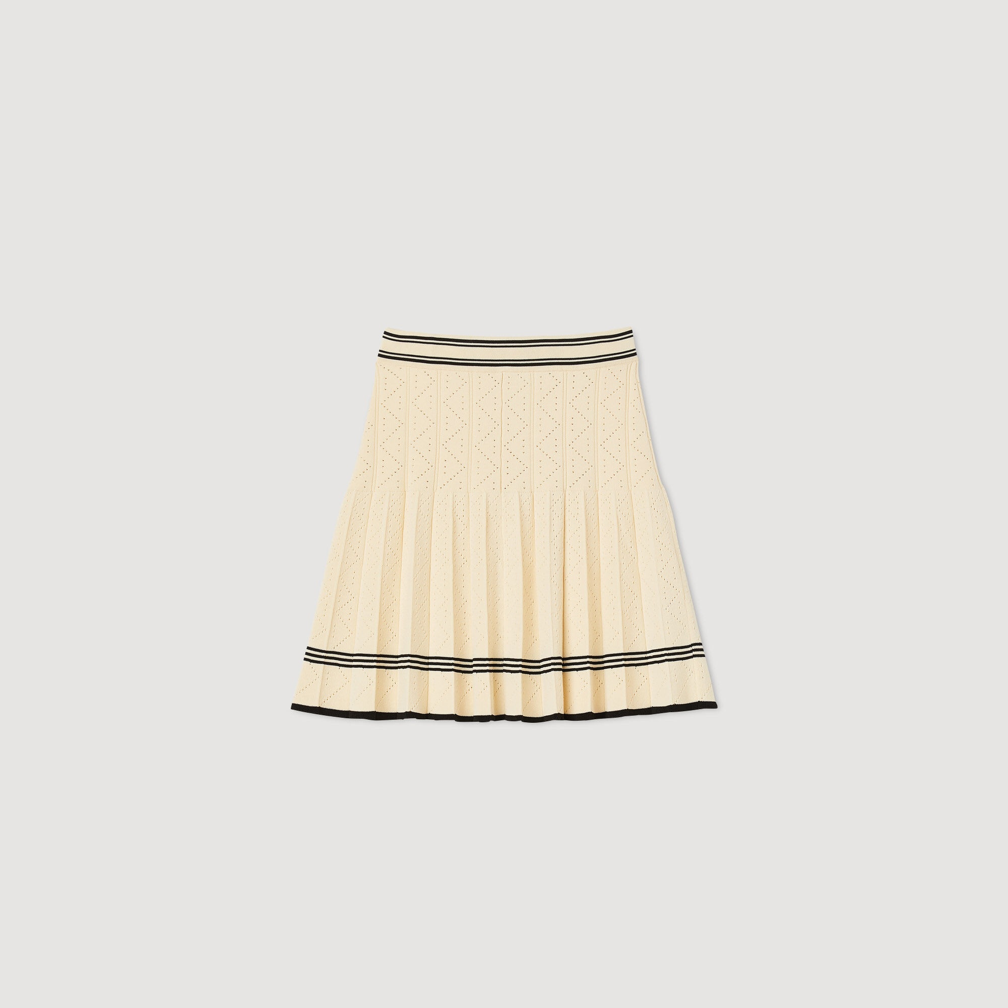 SHORT PLEATED KNIT SKIRT - 1