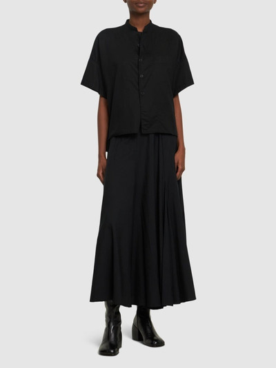 Yohji Yamamoto Draped cotton twill s/s boxy shirt outlook
