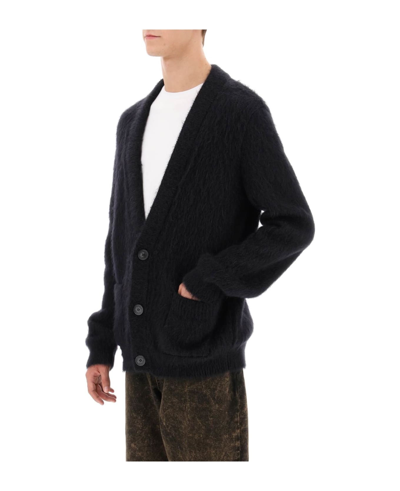 Retro Cardigan In Brushed Mohair - 4