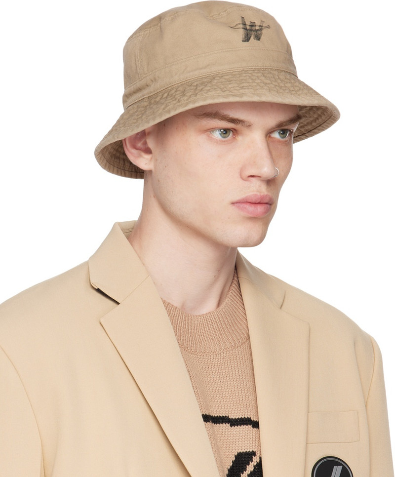 We11done Beige WD One Logo Bucket Hat outlook