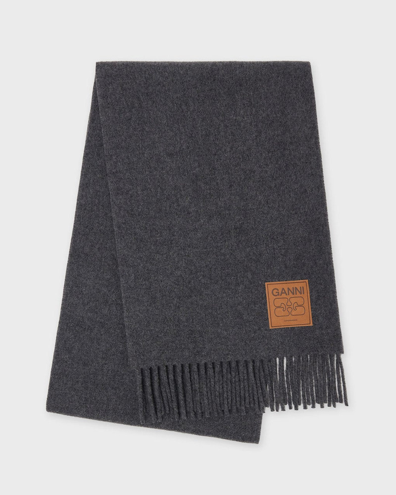GANNI Scarf Double Face Wool  Paloma melange ONESIZE outlook