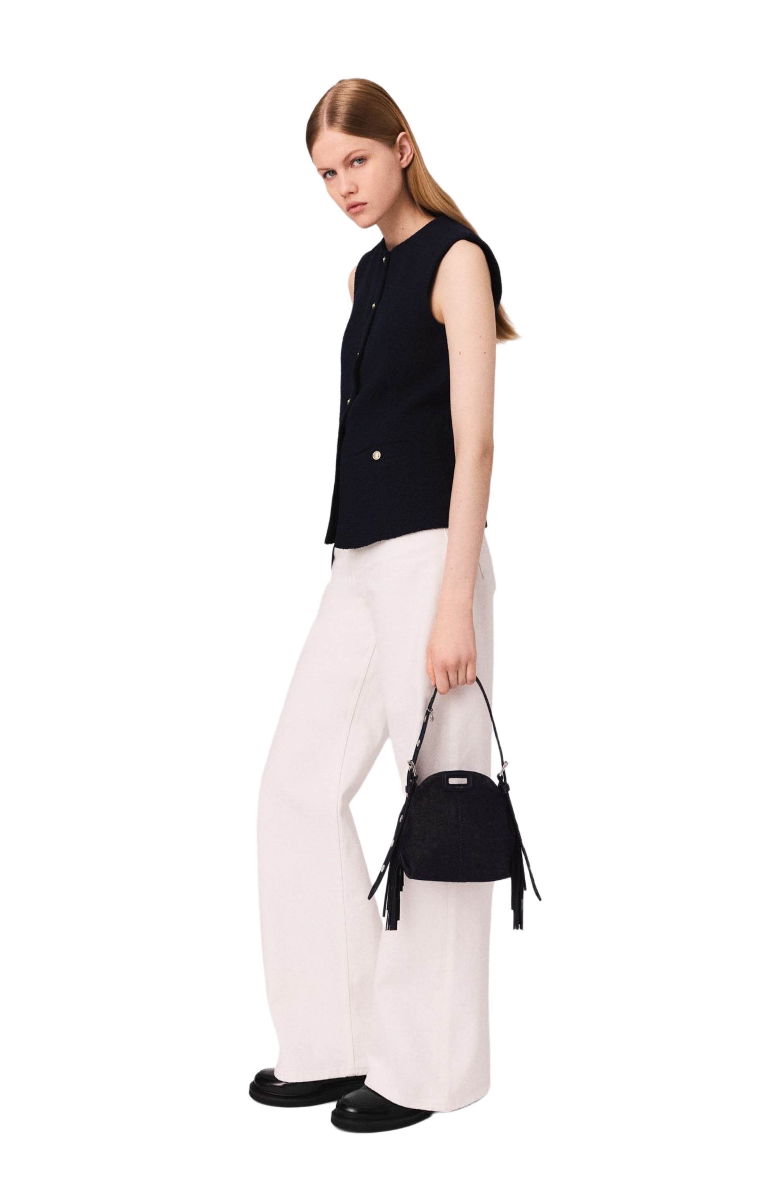 maje Sleeveless tweed jacket in Navy at Nordstrom - 2